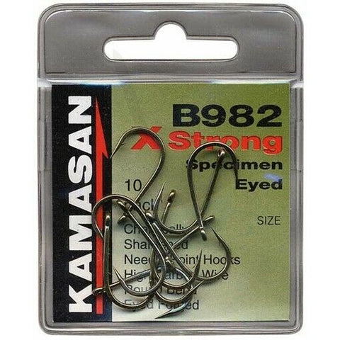 Kamasan B982 Eyed Barbed X Strong Specimen Hooks