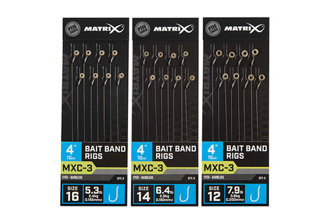 Matrix MXC-3 Bait Banded Rigs Eyed Barbless (4" 10cm)
