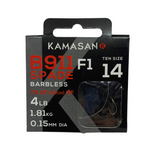Kamasan B911 F1 Barbless Hooks To Nylon