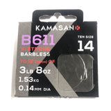 Kamasan B611 Barbless X Strong Hooks To Nylon