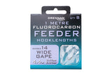 DRENNAN 1 METRE FLUOROCARBON FEEDER WIDE GAPE BARBED HOOKLENGTHS