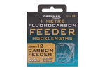 DRENNAN 1 METRE FLUOROCARBON FEEDER CARBON FEEDER BARBED HOOKLENGTHS