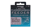 DRENNAN 1 METRE FLUOROCARBON FEEDER SUPER SPADE BARBED HOOKLENGTHS