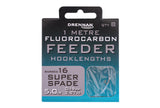 DRENNAN 1 METRE FLUOROCARBON FEEDER SUPER SPADE BARBED HOOKLENGTHS