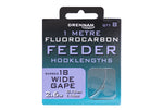 DRENNAN 1 METRE FLUOROCARBON FEEDER WIDE GAPE BARBED HOOKLENGTHS