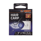 MIDDY Hair Carp Hooks-to-Nylon (6pc pkt)