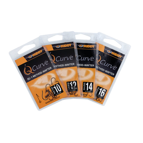 MIDDY QC-1 Method-Wafter Eyed Hooks (10pc pkt)