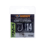 MIDDY KM-4 Carp X-Strong Spade Hooks (10pc pkt)