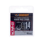 MIDDY KM-2 Hair-Rig Eyed Hooks (10pc pkt)