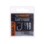 MIDDY KM-3 Carp Xtreme Eyed Hooks (10pc pkt)
