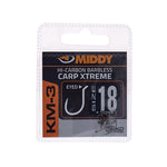 MIDDY KM-3 Carp Xtreme Eyed Hooks (10pc pkt)