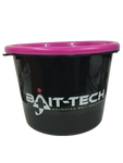 BAIT TECH Groundbait Bucket & Lid - Black/Pink