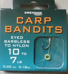 Drennan Carp Bandits Hooks to Nylon