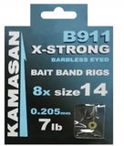Kamasan B911 Barbless X Strong Bait Banded Rigs Hooks To Nylon
