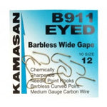 Kamasan B911 Eyed Barbless Wide Gape Hooks