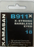Kamasan B911 Eyed Barbless X Strong Hooks