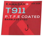 Kamasan T911 PTFE Coated Eyed Barbless Hooks