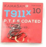 Kamasan T911X PTFE Coated Eyed Barbless Hooks