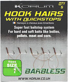 KORUM BARBLESS HOOK HAIRS WITH QUICKSTOPS