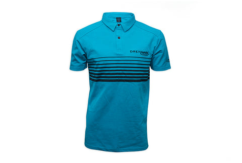 Drennan Black Lines Polo Shirt Aqua