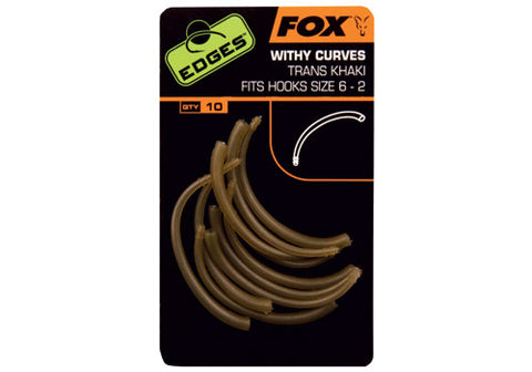 Fox Edges Withy Curve adaptor hook sizes 6+ trans khaki x 10