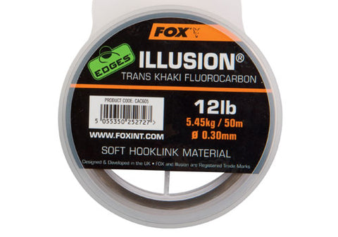 Fox EDGES Illusion soft  hooklink x 50m trans khaki