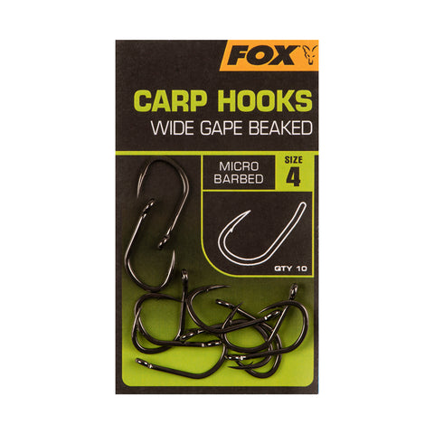 Fox Carp Hooks Micro Barbed Wide Gape Beaked