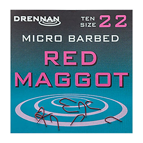 Drennan Micro Barbed Red Maggot Hooks