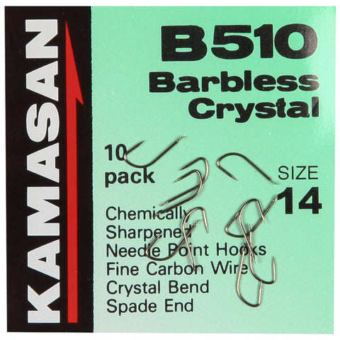 Kamasan B510 Spade End Barbless Crystal Hooks