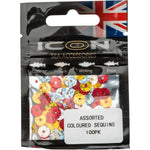 Leeda ICON ASSORTED COLOURED SEQUINS 100PK